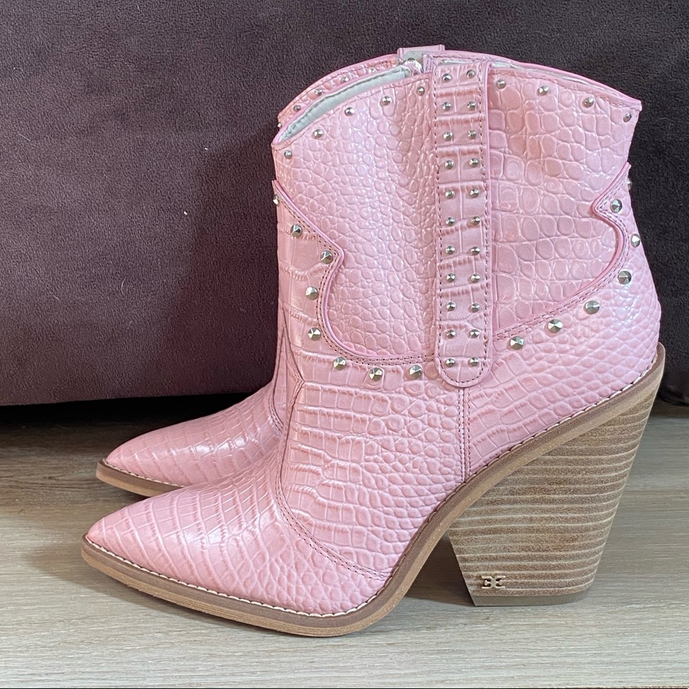 Pink Cowboy Booties Sam Edelmen